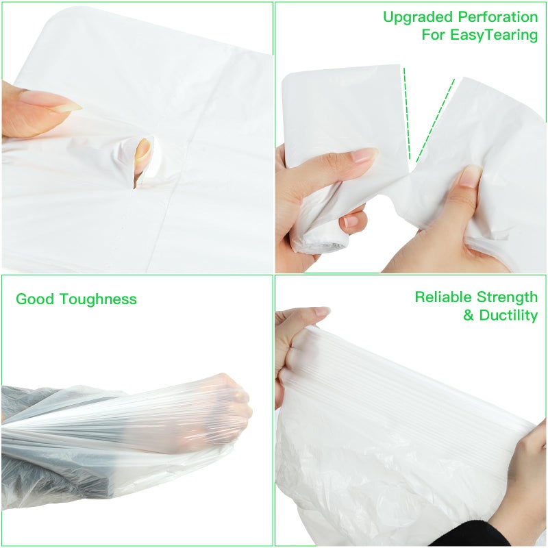 Inwaysin Compostable Trash Bags 2.6-Gallon Garbage-Bag - Inwaysin Biodegradable Recyclable 100 Counts Small Strong Thick Unscented Car Can Liners for Office Bedroom Waste Basket Clear White - Image 3
